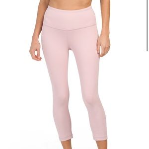 90 Degrees Reflex Pink Capri High Waist Leggings Running Workout Fitness…